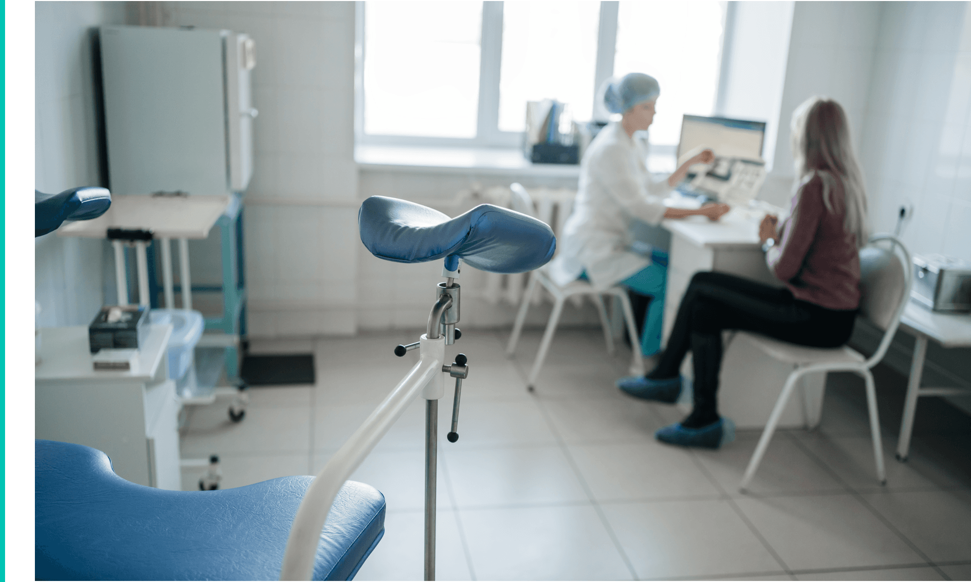 Woman doctor gynecologist consulting a patient at the reception