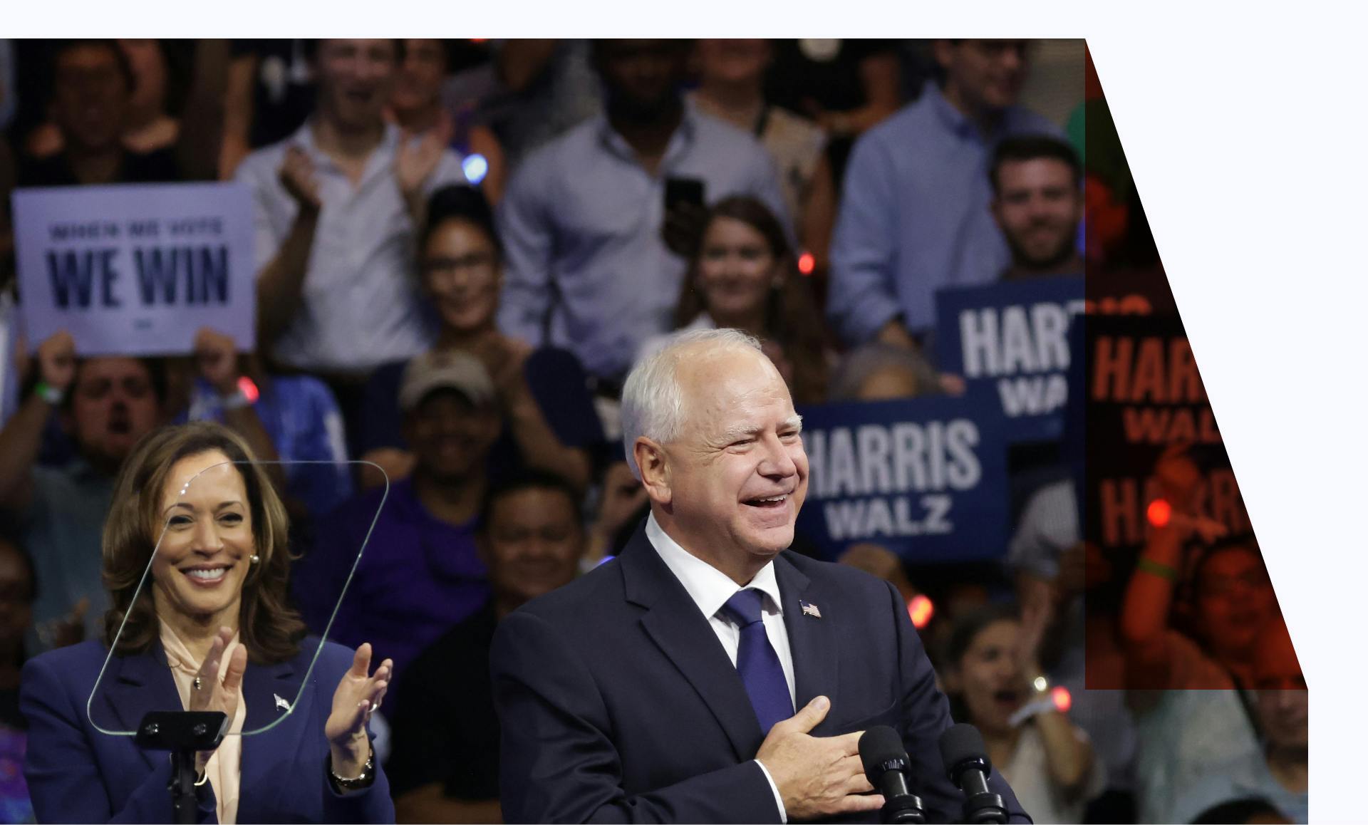 Tim Walz wit Kamala Harris at rally event