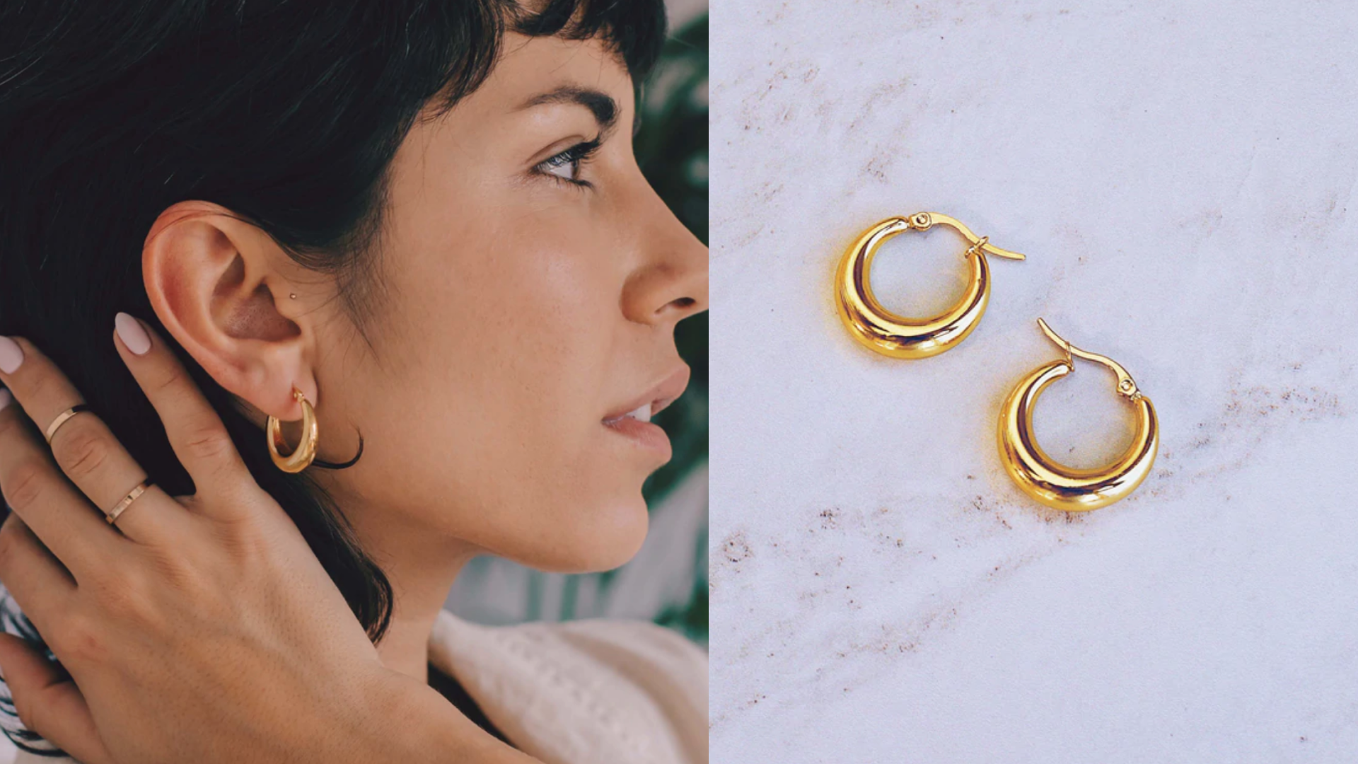 gold-dipped mini hoop earrings