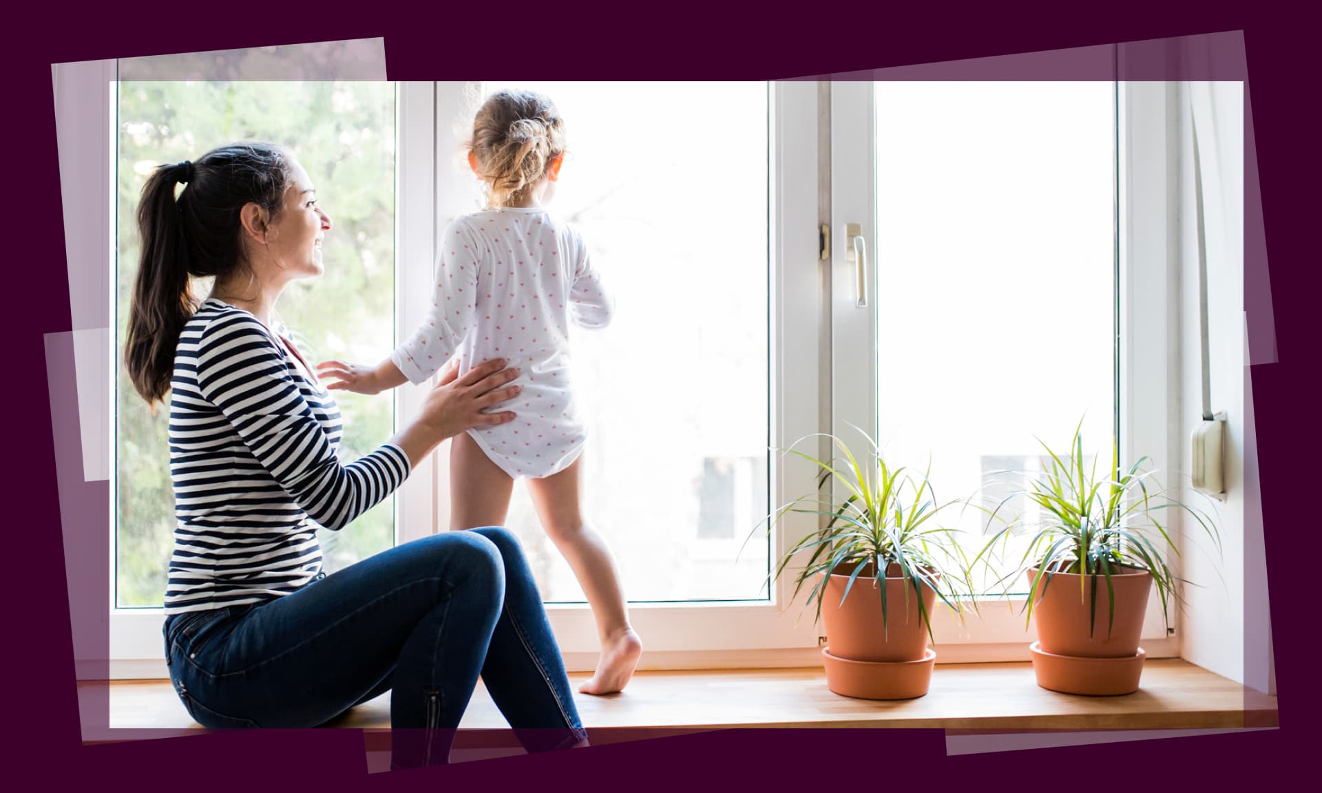 woman playing with toddler at home