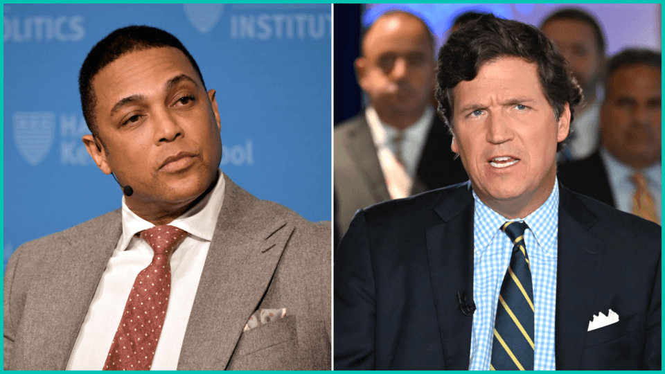 CNN's Don Lemon speaks at Harvard University Kennedy School of Government Institute of Politics and Tucker Carlson speaks during 2022 FOX Nation Patriots awards