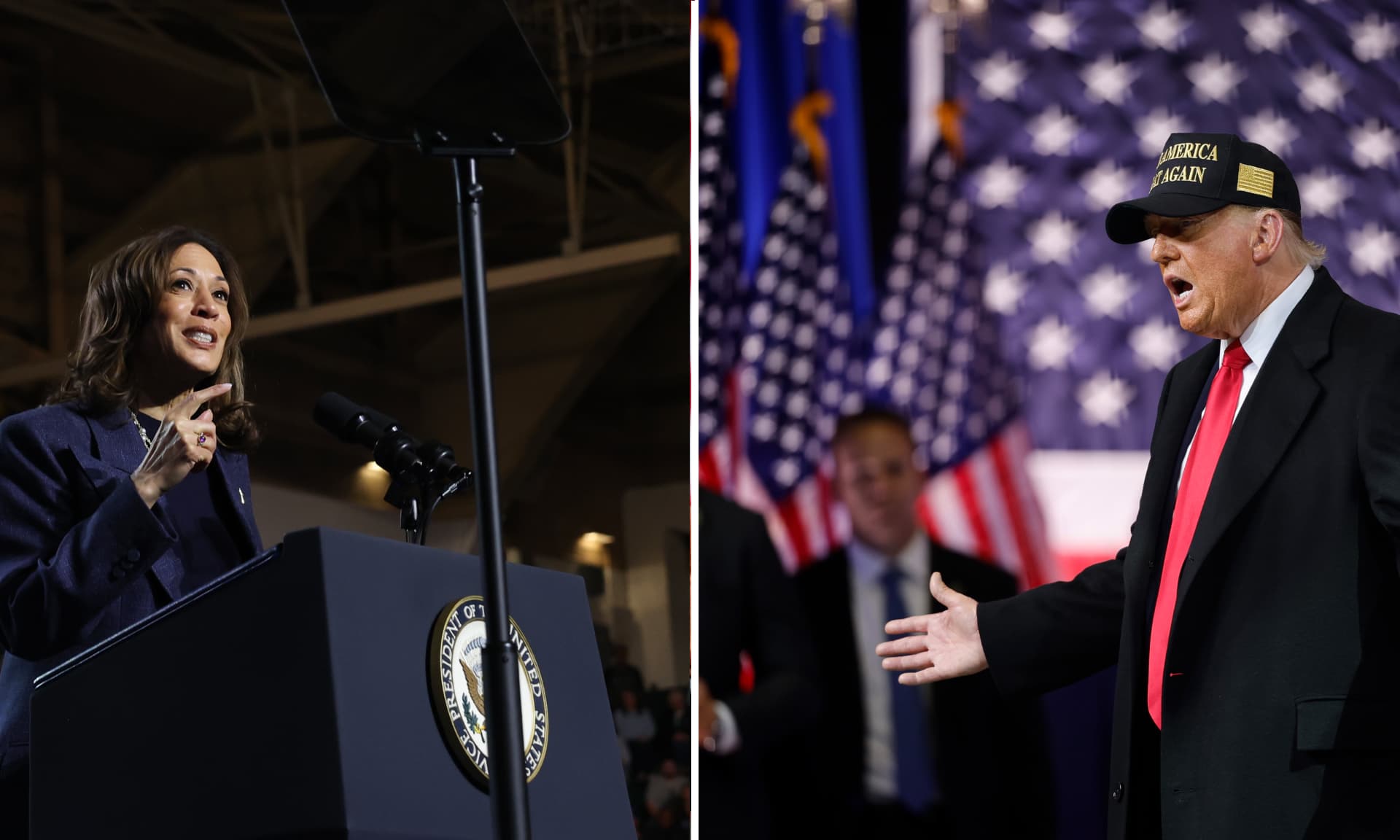 VP Kamala Harris and Former President Donald Trump