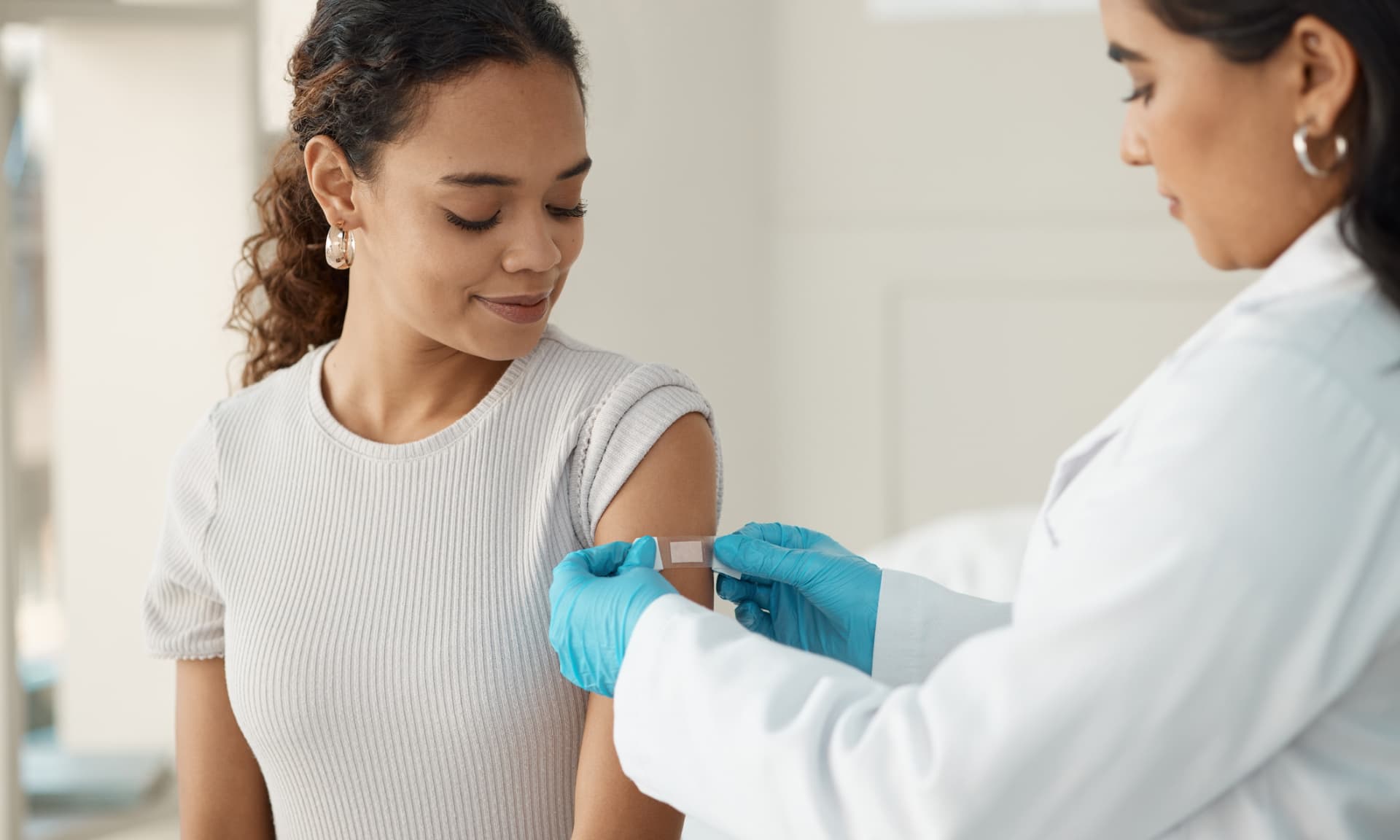 woman getting vaccine