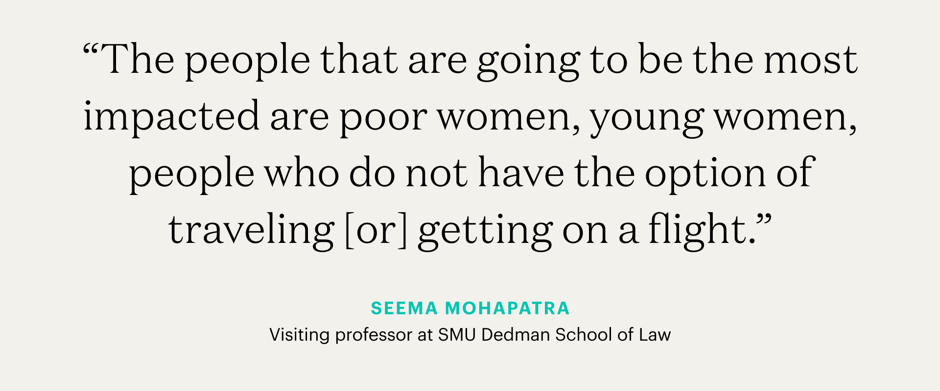 A quote from legal expert Seema Mohapatra