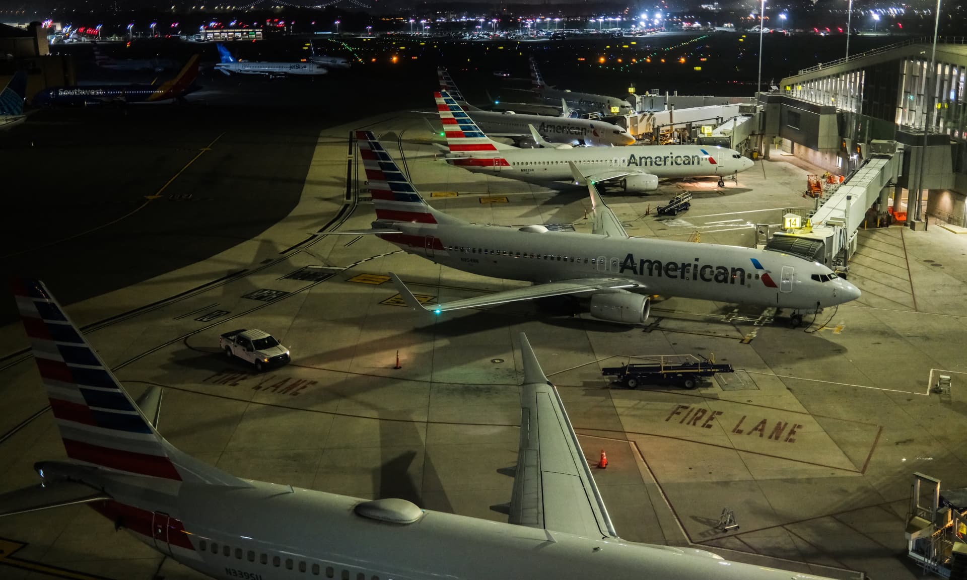 Airplanes at an airport