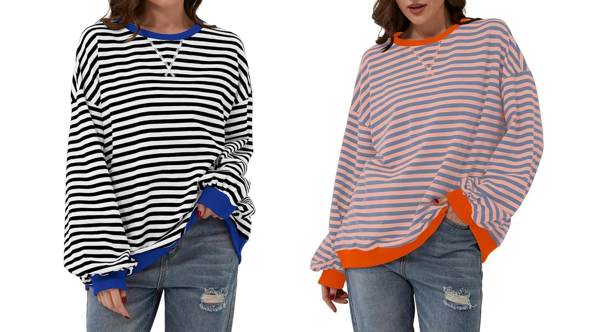 striped sweatshirt in various colors