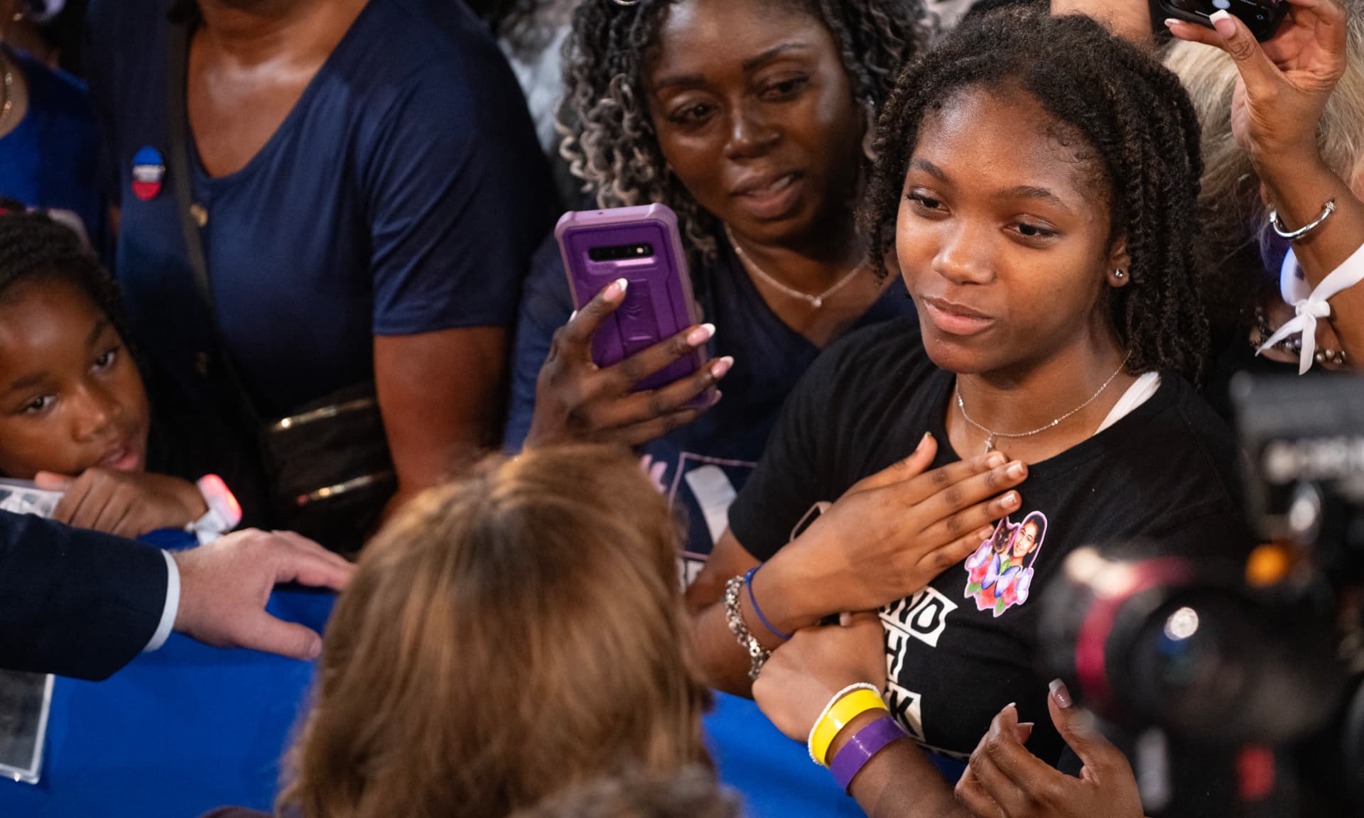 Women at the Kamala Harris rally