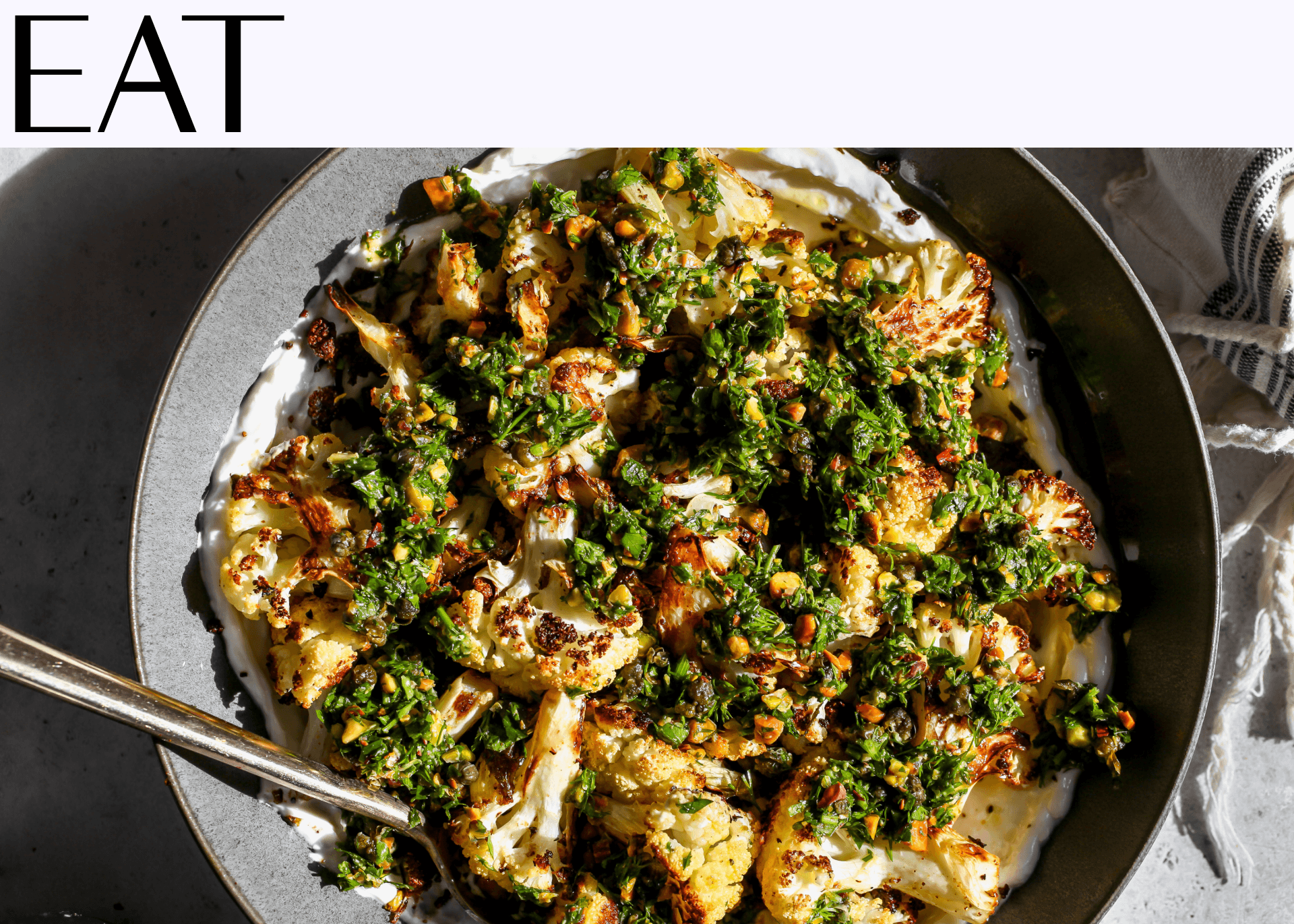 Roasted Cauliflower with Fried Caper Gremolata