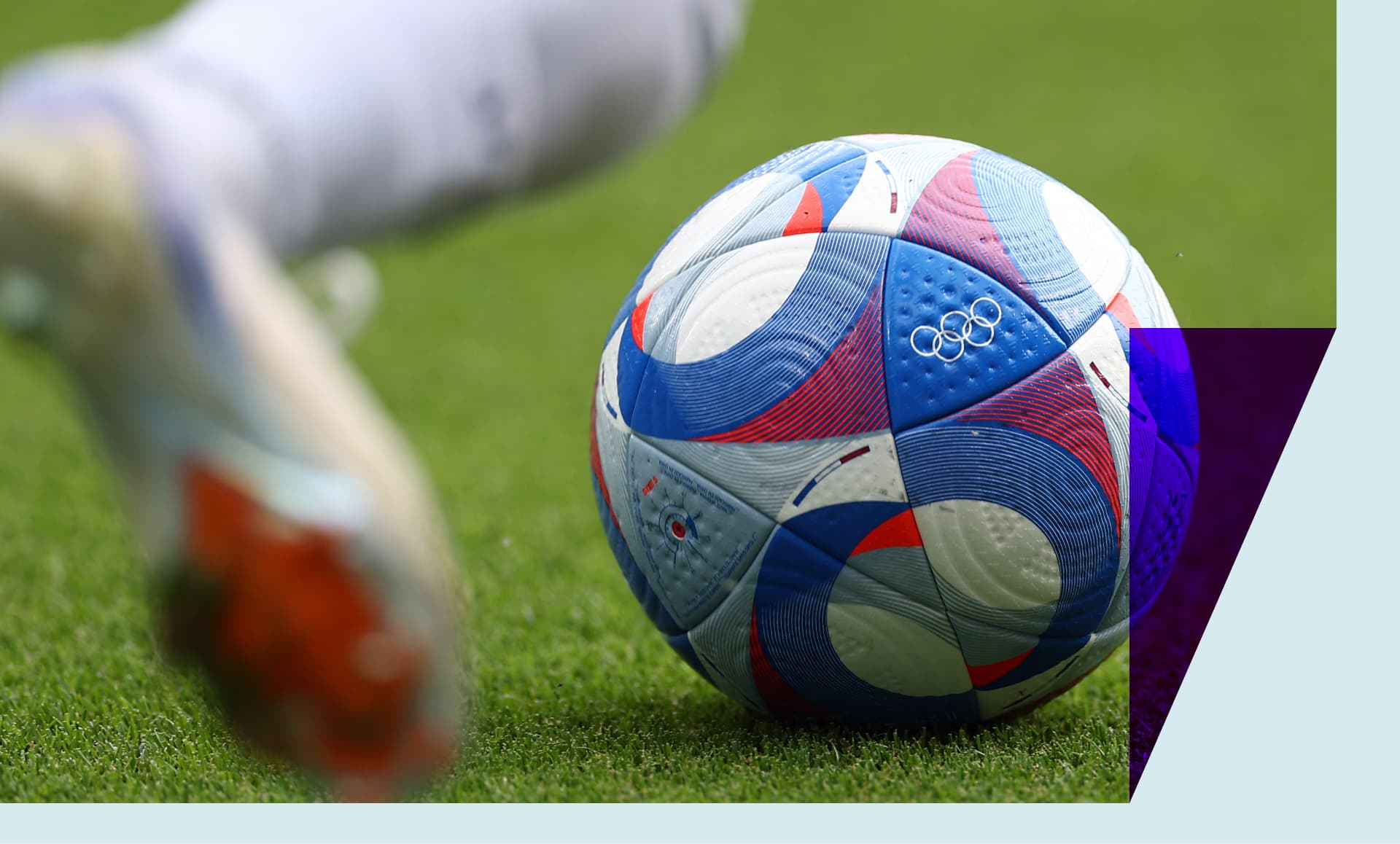 A photo shows a competition ball during the Paris 2024 Olympic Games.