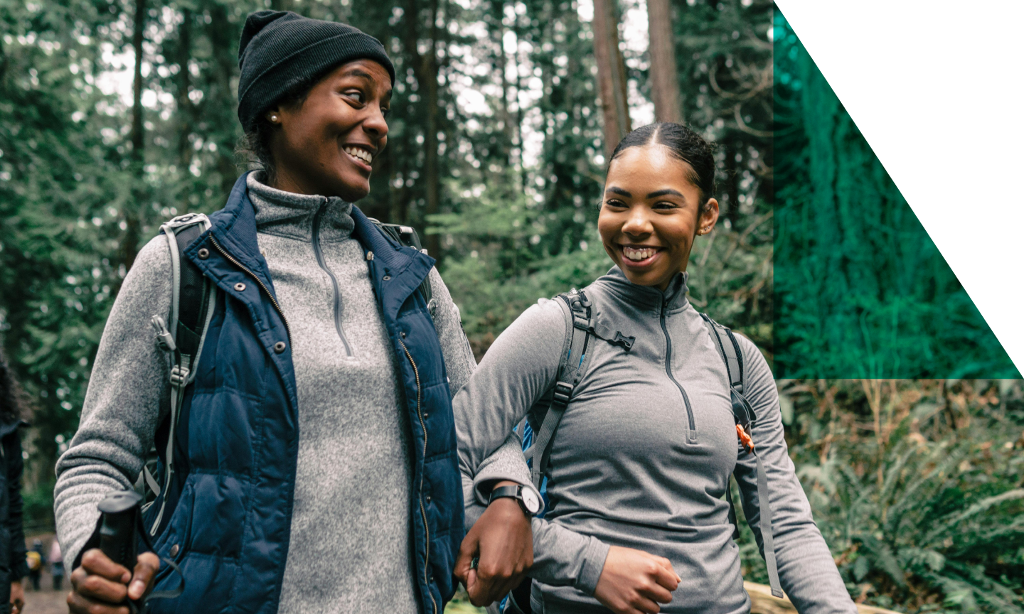 Two women hiking