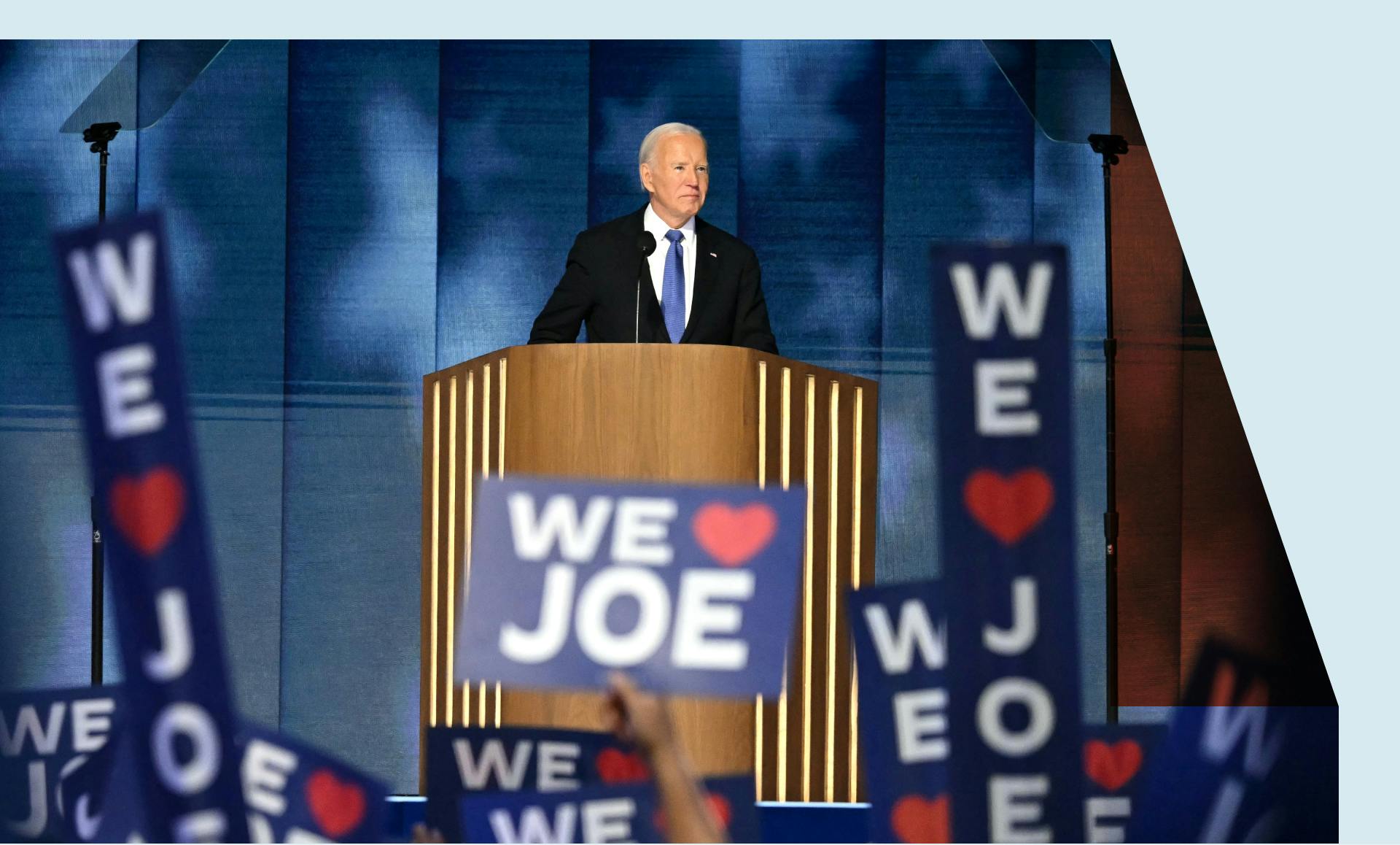 US President Joe Biden speaks on the first day of the Democratic National Convention (DNC) at the United Center in Chicago, Illinois, on August 19, 2024