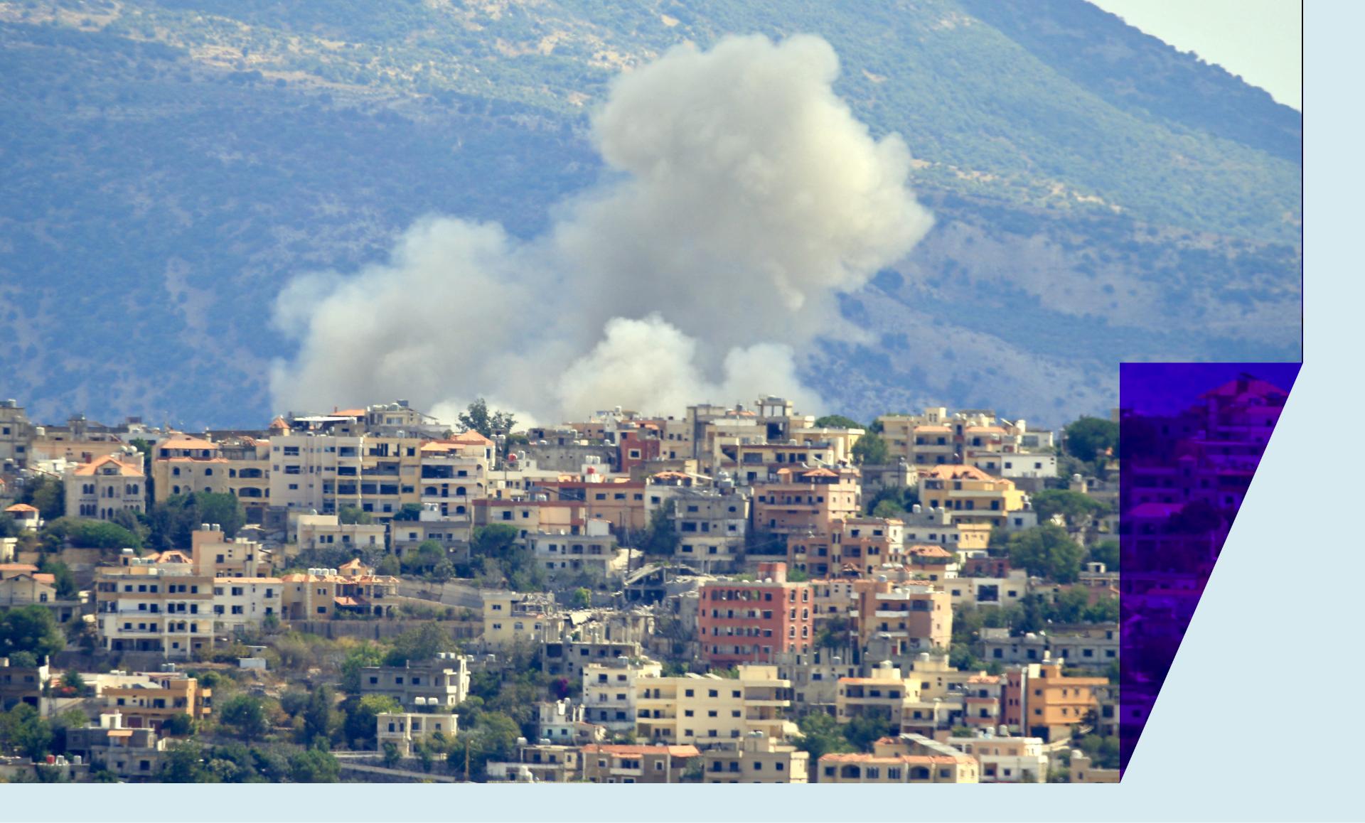 Smoke billows from the site of an Israeli airstrike in the southern Lebanese village of Khiam near the border on September 19, 2024.