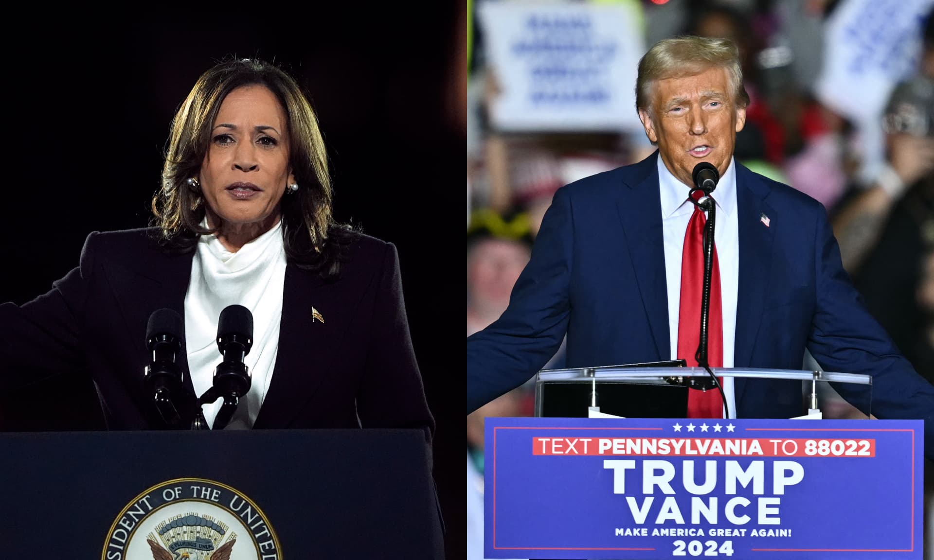 VP Kamala Harris and former President Donald Trump