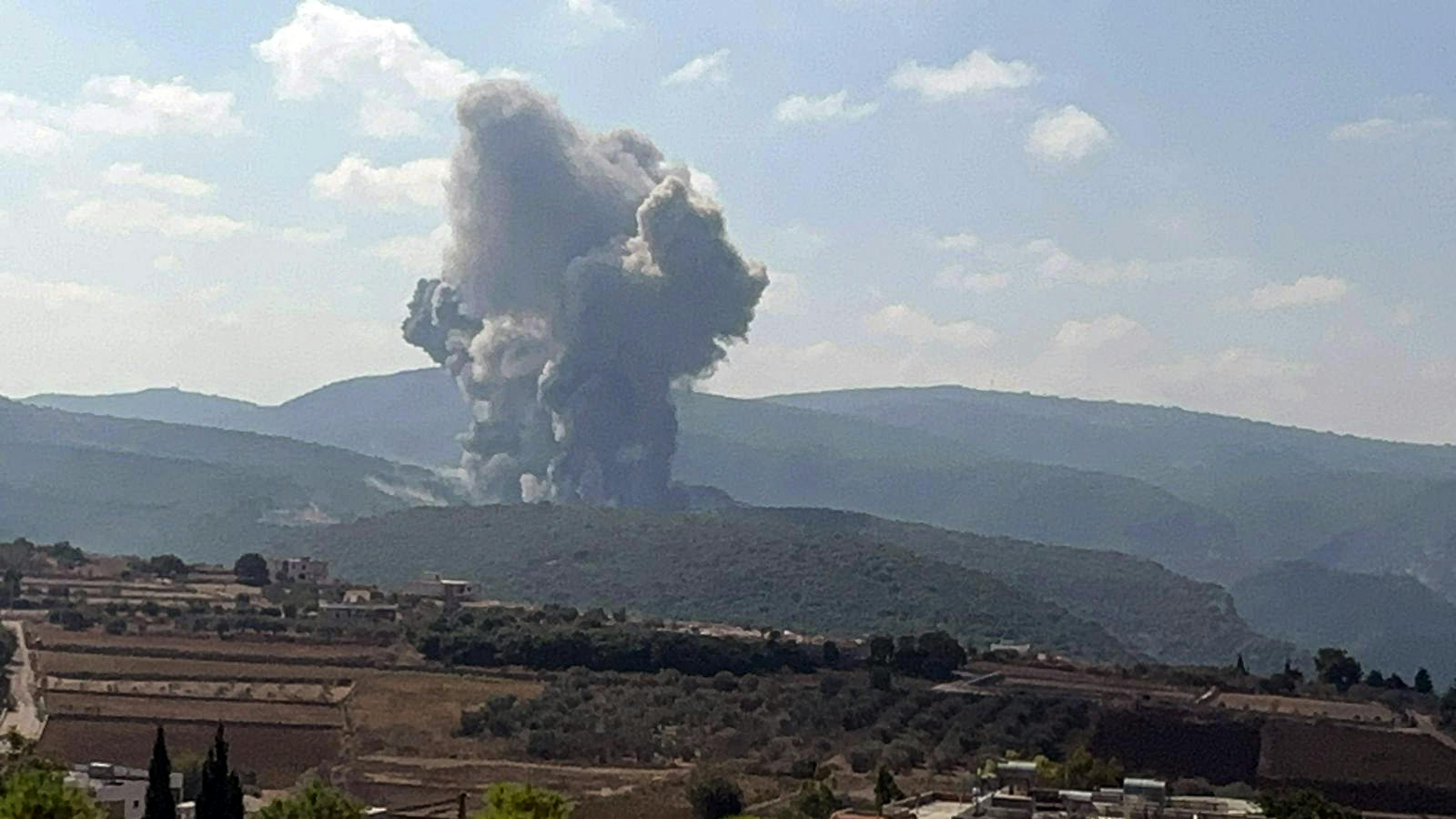 Smoke rises after an Israeli airstrike hit the Zibqin town in southern Lebanon on August 25, 2024. 