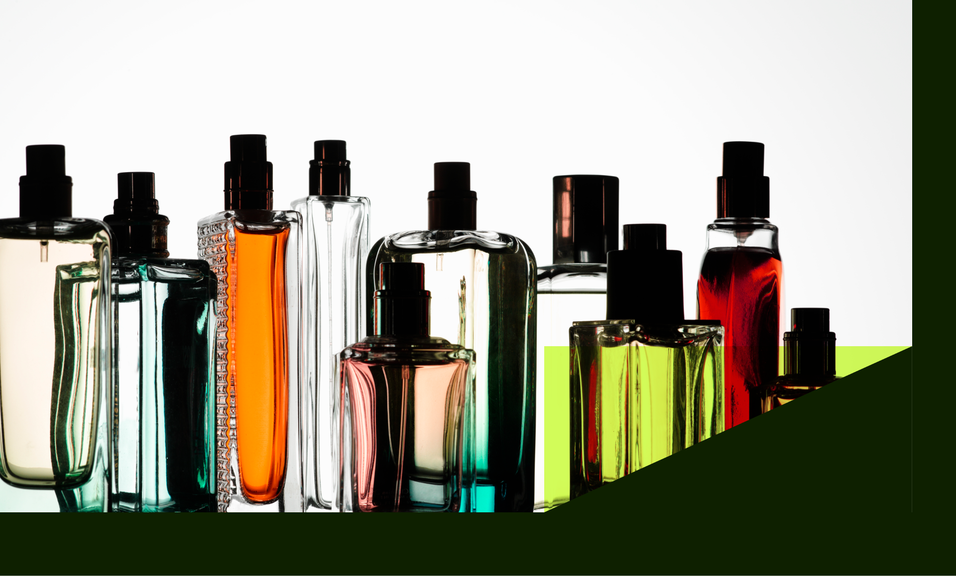 Close up of perfume bottles 