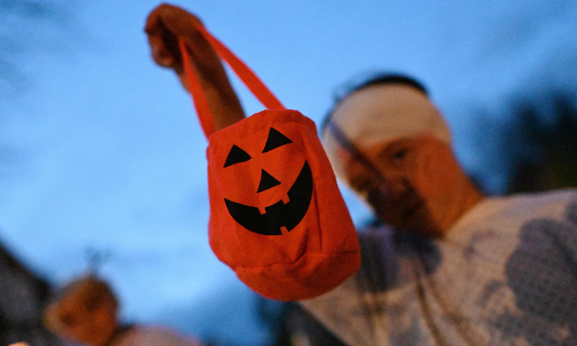 A kid trick or treating