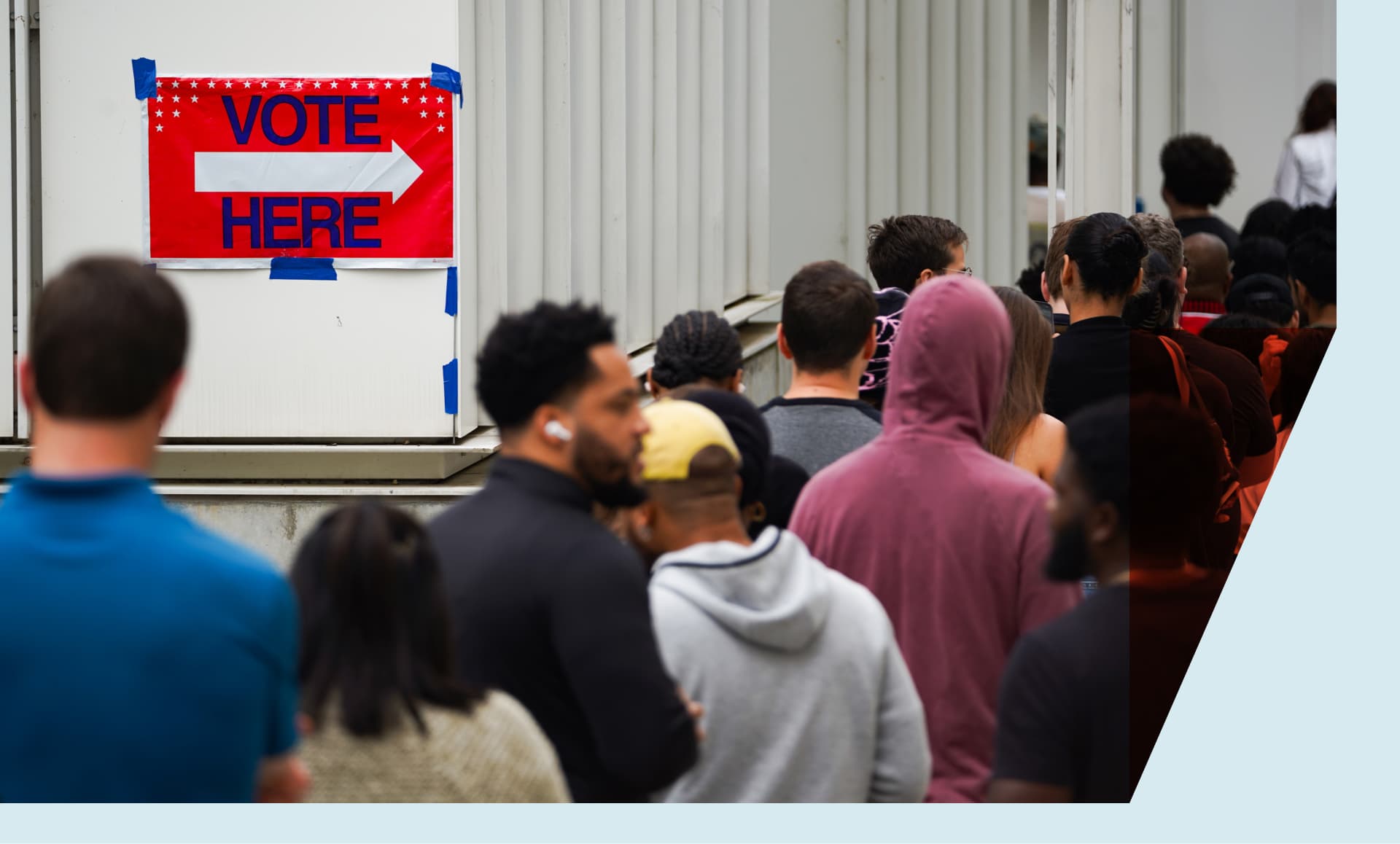 People in line to vote