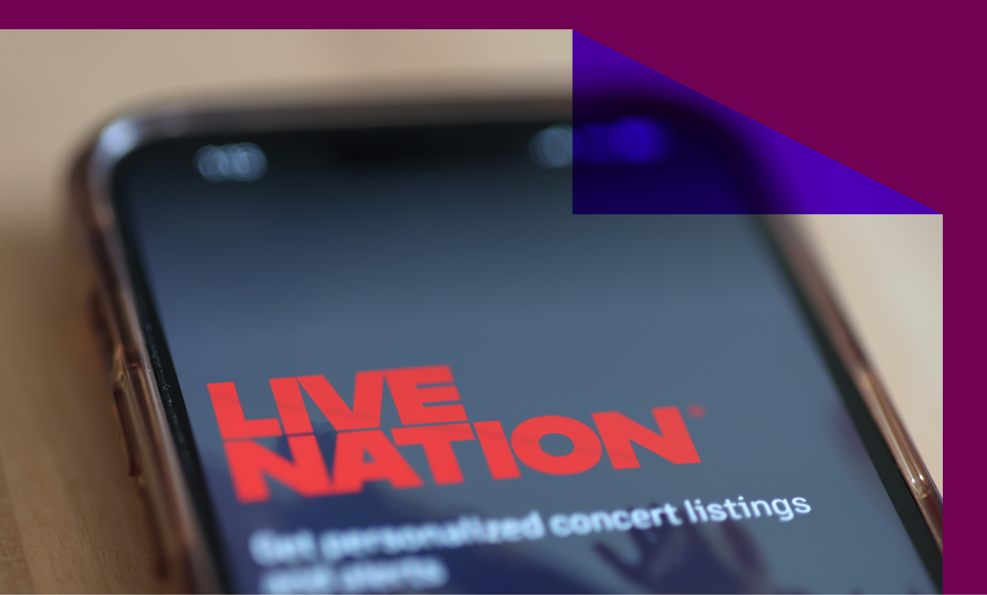 Live Nation logo on a phone