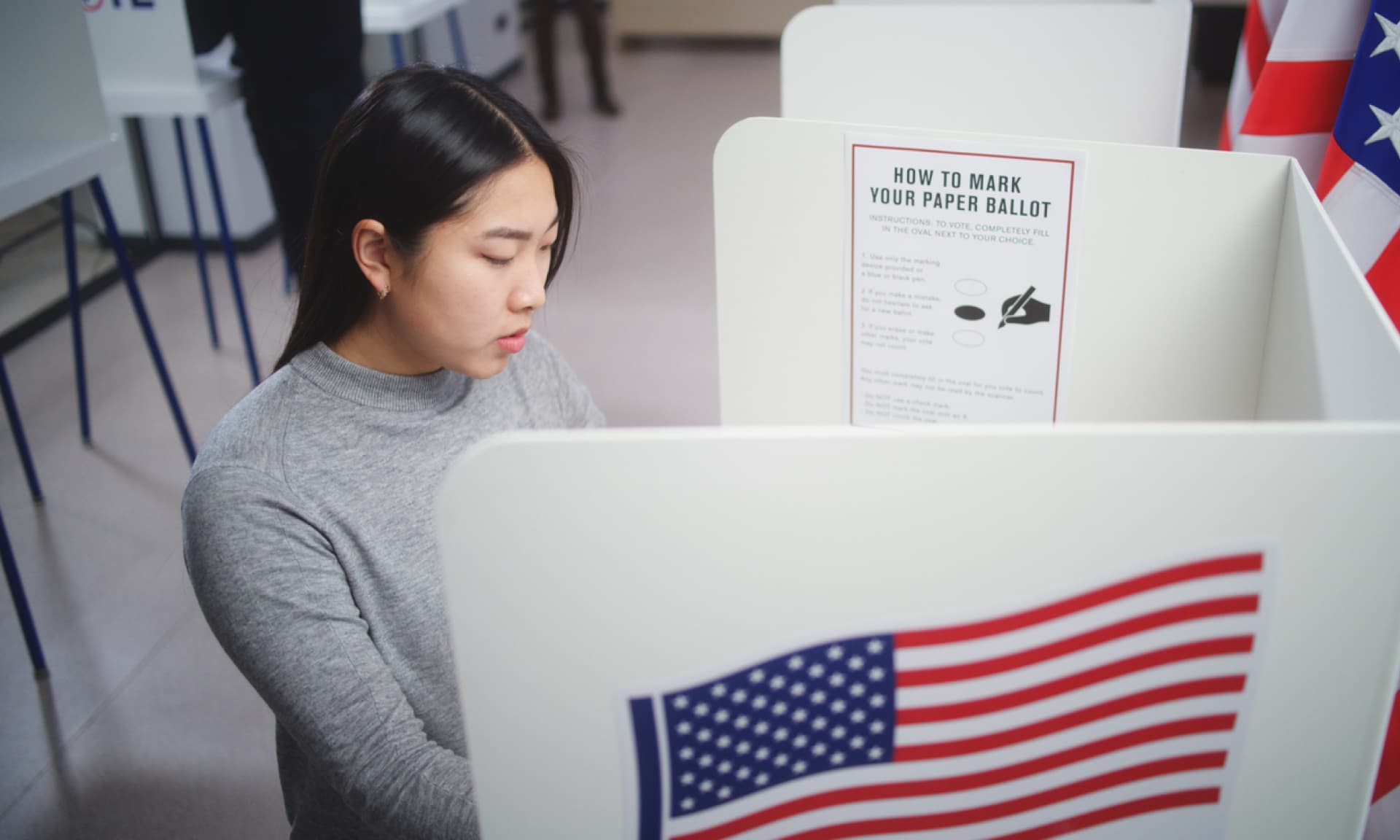 woman voting