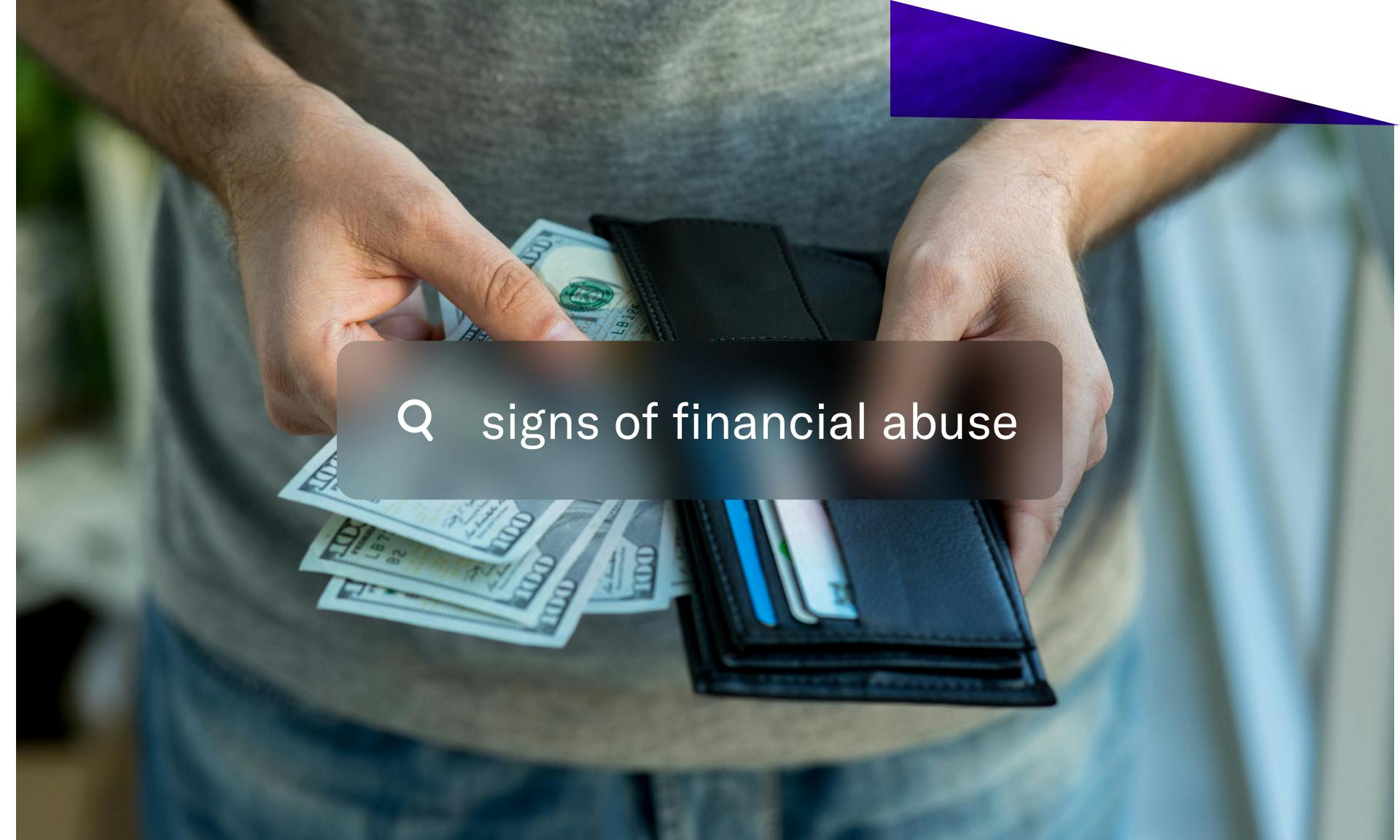 signs of financial abuse stock image