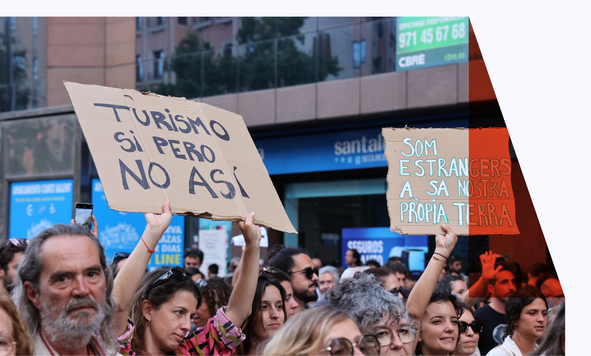 Residents protesting tourists