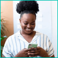 Woman looking at her phone