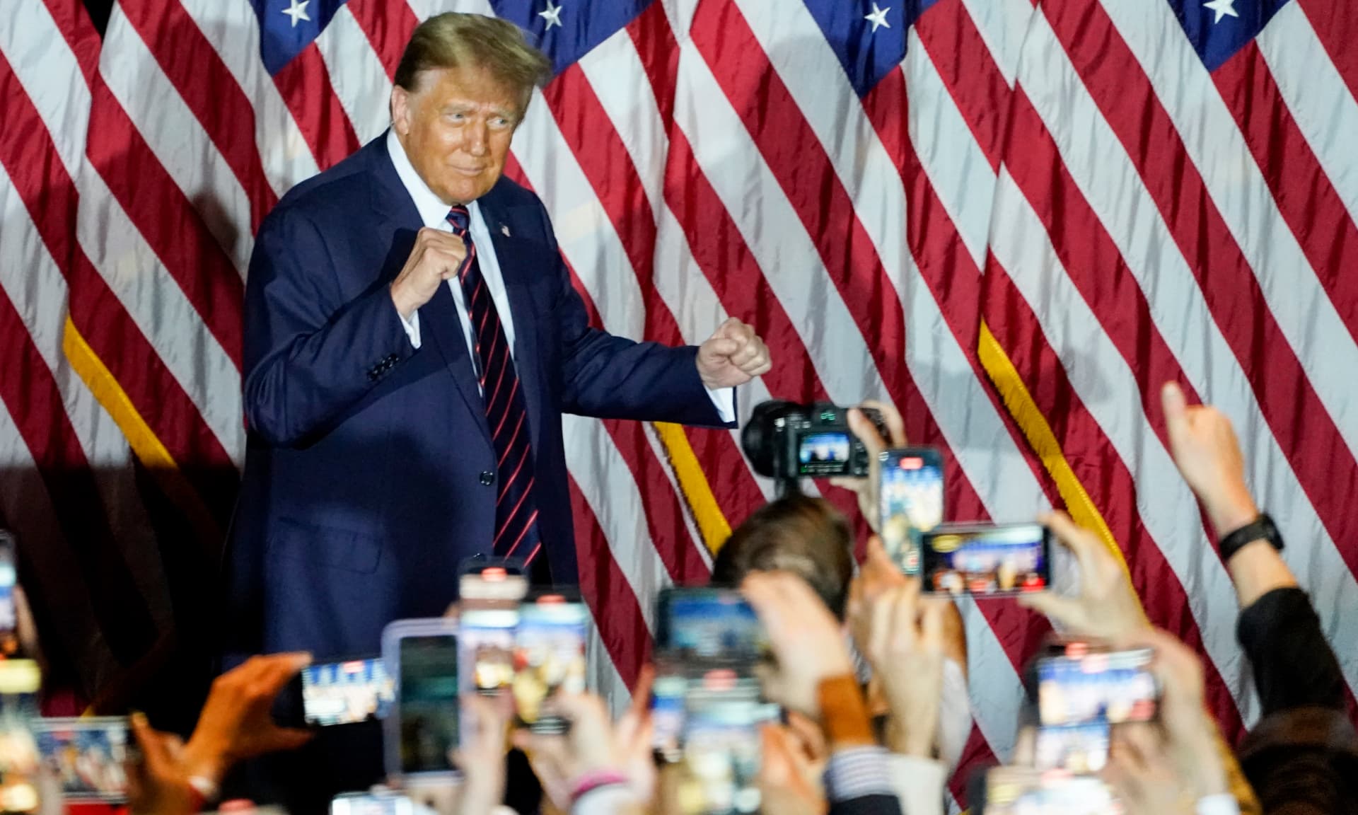 Former President Trump at an Election Night Party in Nashua, New Hampshire, on January 23, 2024