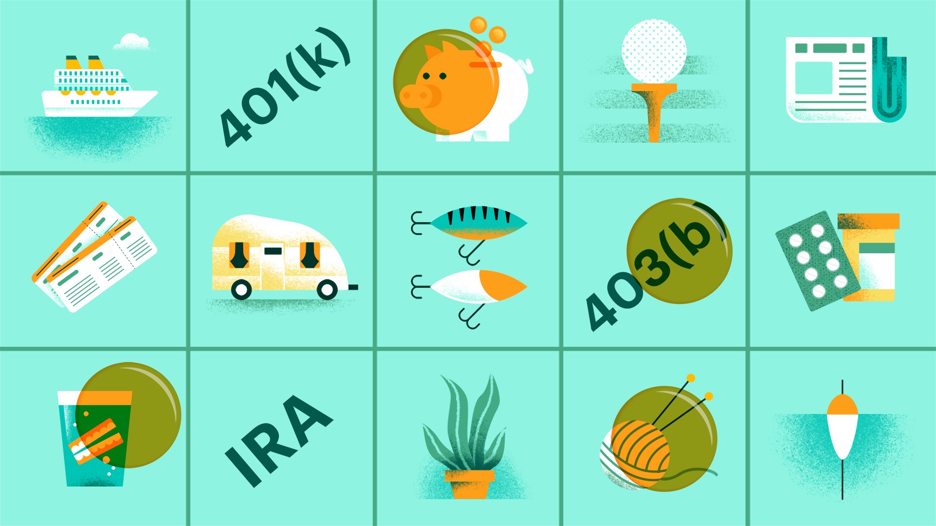 Retirement terms bingo board