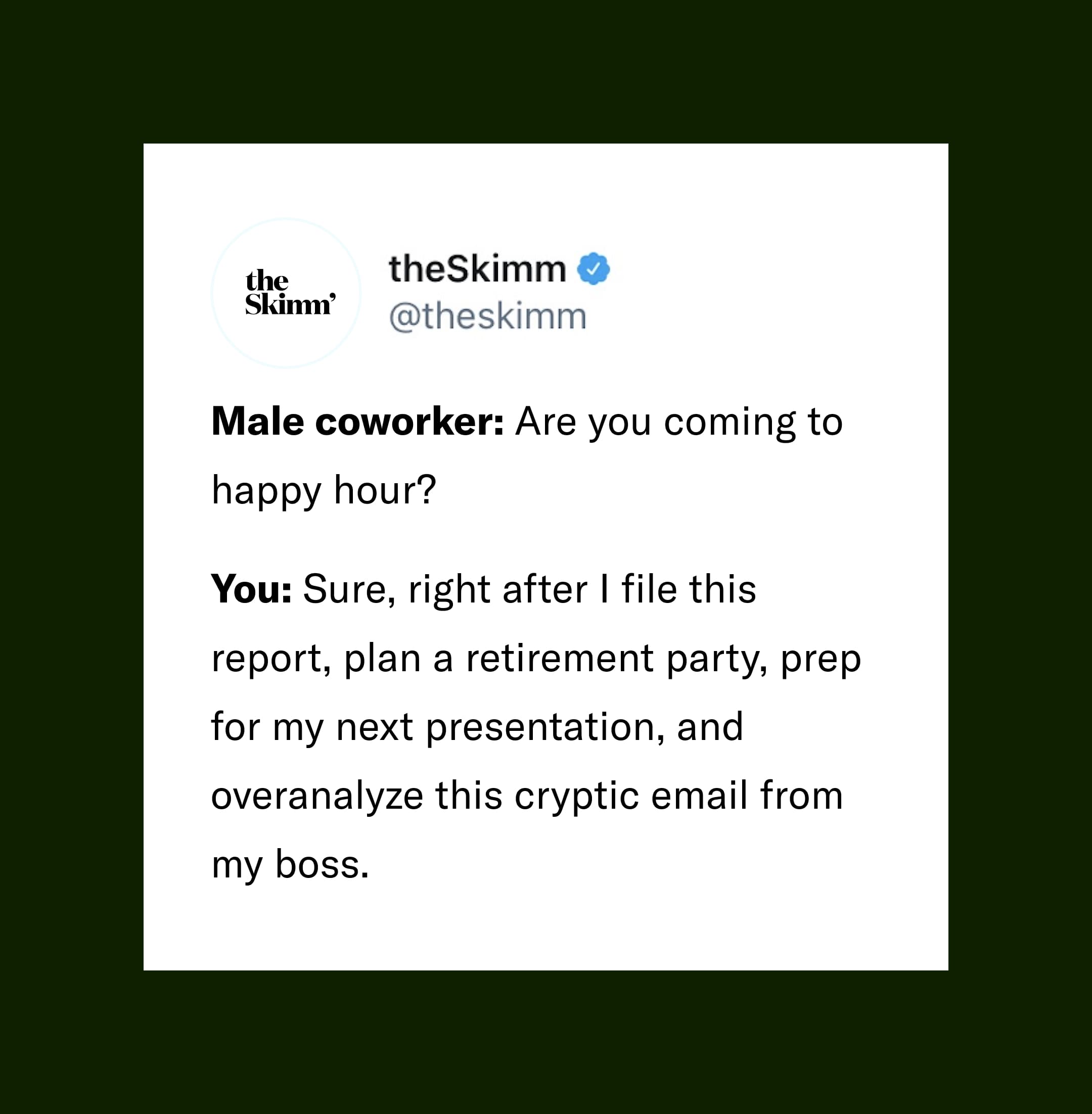 the skimm tweet about burnout