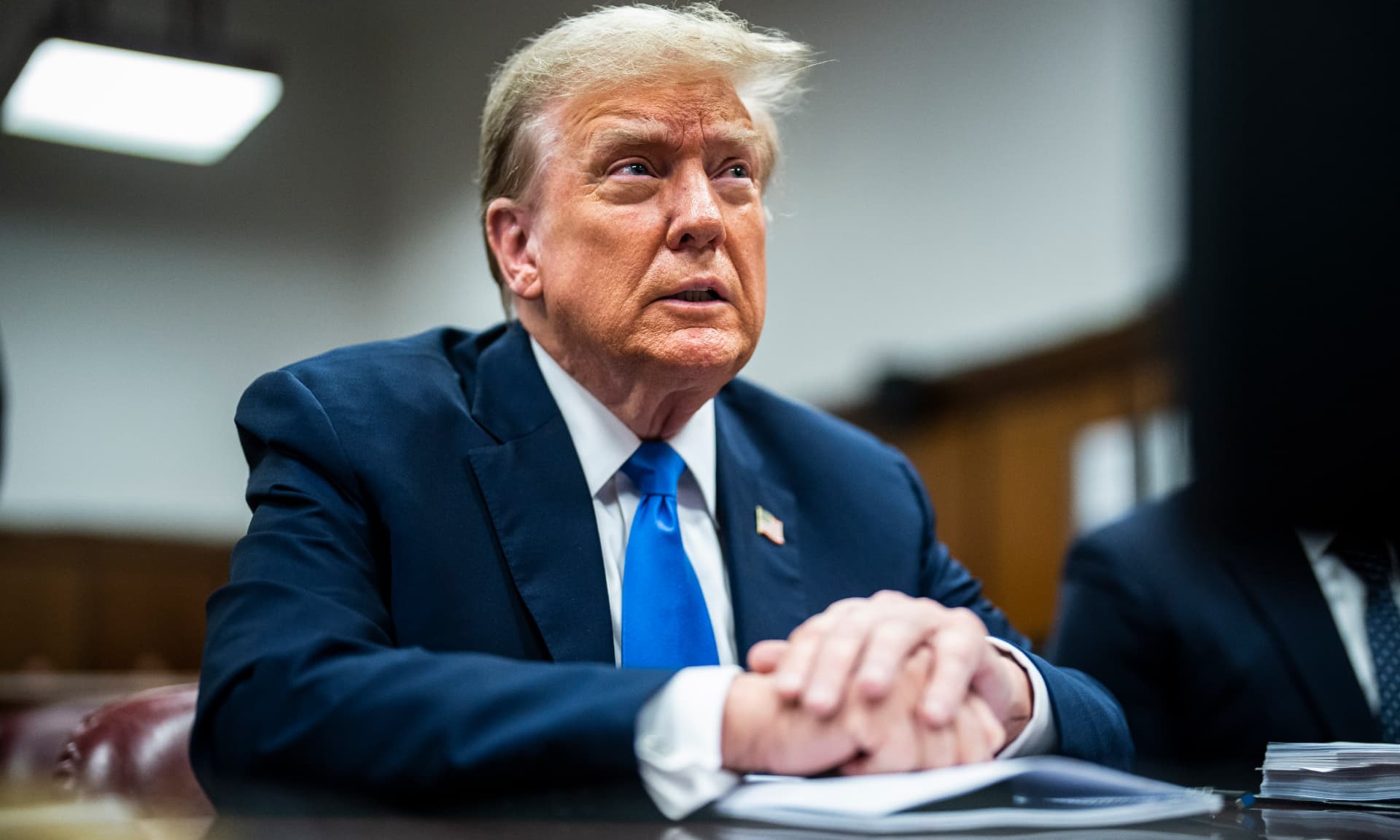 Former President Trump in a courtroom