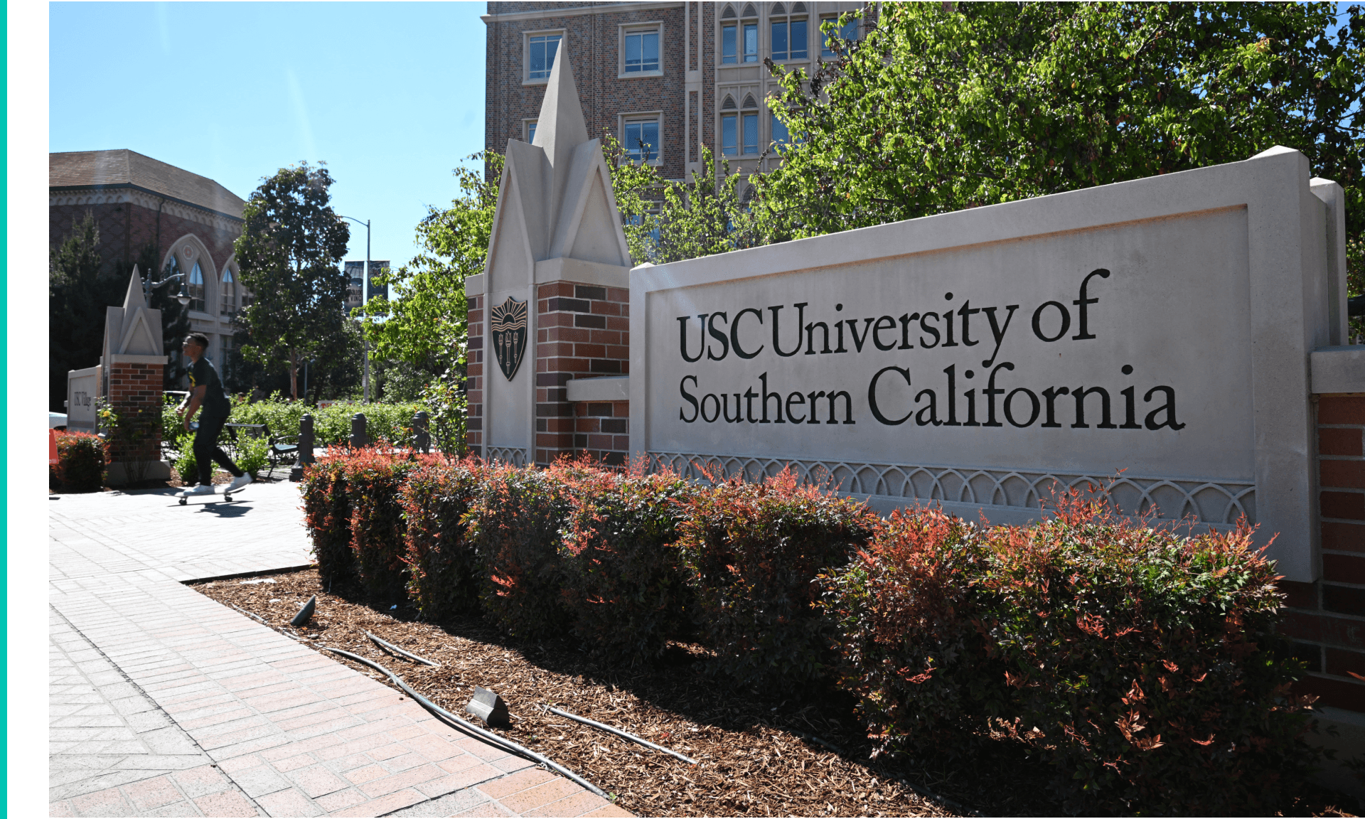 Students are seen on campus at the University of Southern California (USC) in Los Angeles, California, on April 16, 2024.