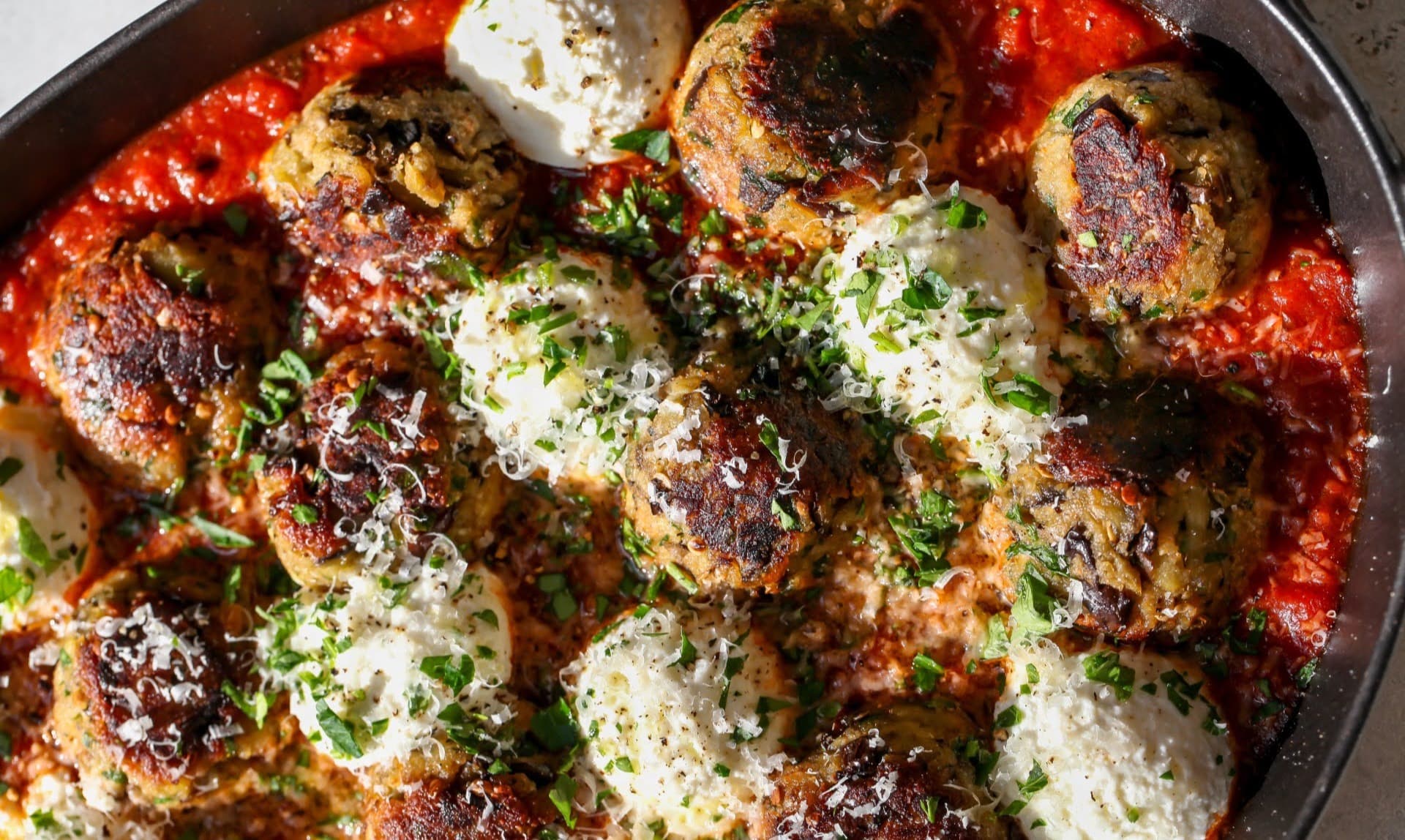 Eggplant parmesan meatballs