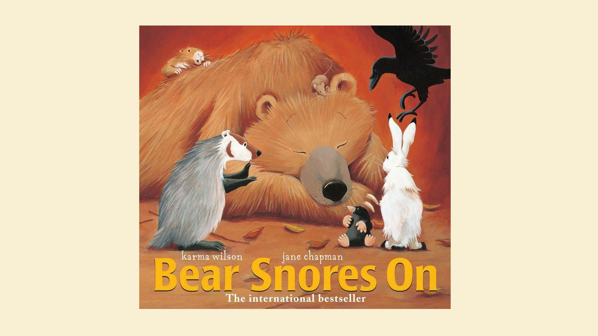 A cozy story about a hibernating bear who’s woken up by a bunch of party animals